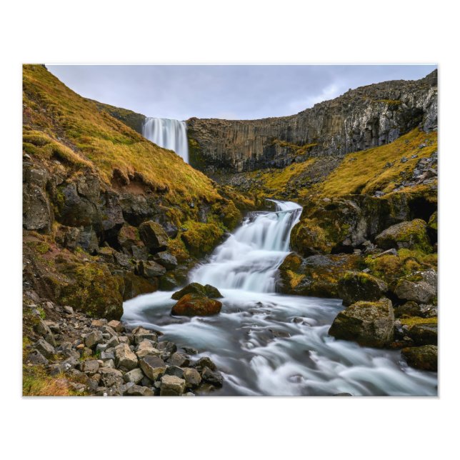 Catarata de Svodufoss Impresión fotográfica de Isl (Frente)