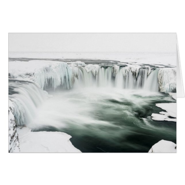 Catarata Godafoss, invierno, Islandia (Anverso (Horizontal))