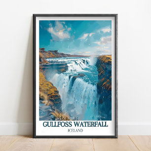 Catarata Gullfoss Islandia Arte - Póster Gullfoss 