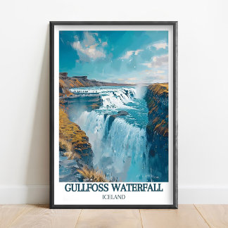 Catarata Gullfoss Islandia Arte - Póster Gullfoss