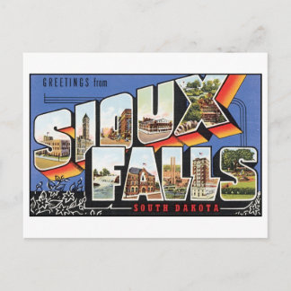 Cataratas de Sioux vintage, postal SD