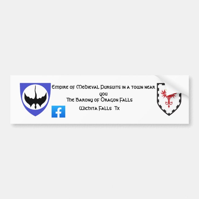 Cataratas del Dragón Pegatina baronial (Frente)