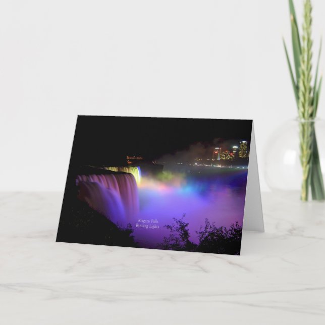 Cataratas del Niágara, luces de baile, tarjeta (Anverso)
