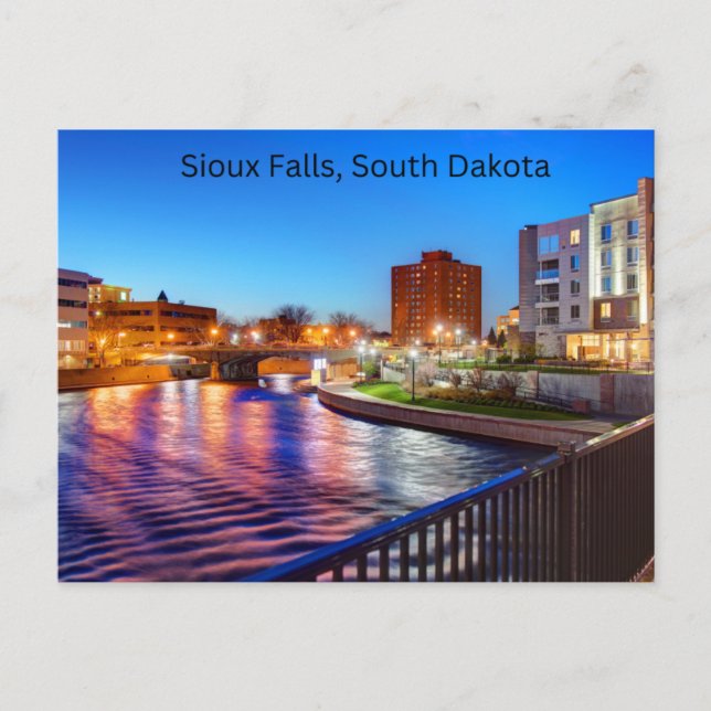 Cataratas Sioux, postal de Dakota del Sur (Anverso)