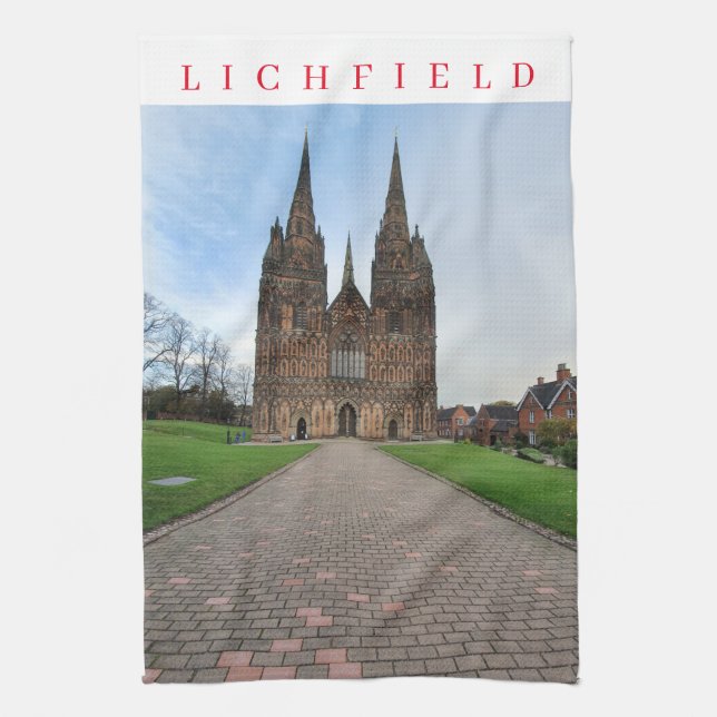 Catedral de Lichfield con toalla de té (Vertical)