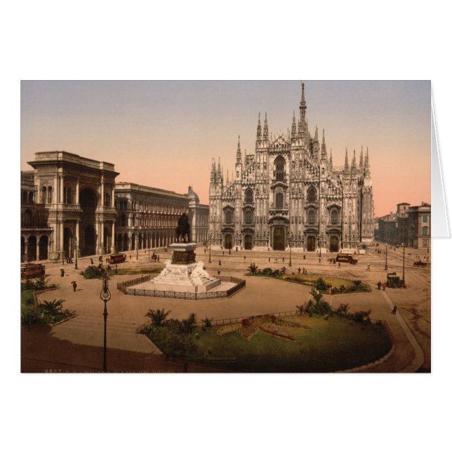 Catedral de Milán y Piazza, Lombardía, Italia (Anverso (Horizontal))