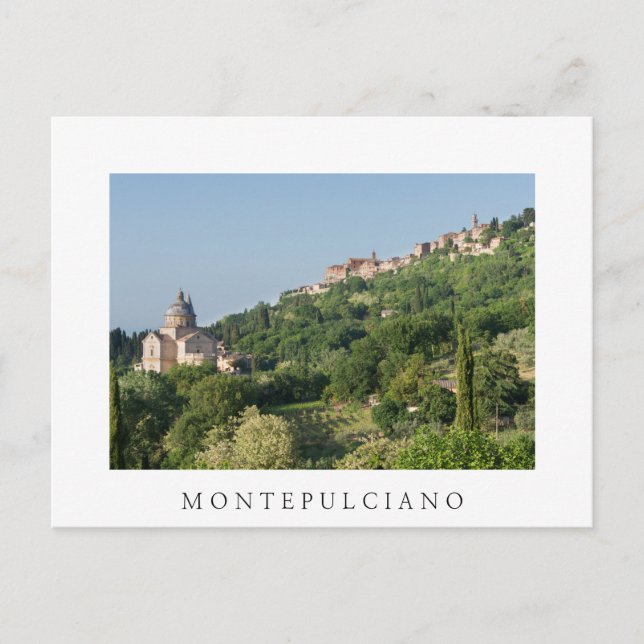 Catedral de Montepulciano y postal blanca (Anverso)
