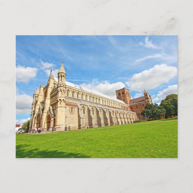 Catedral de St Albans, Inglaterra, postal (Anverso)