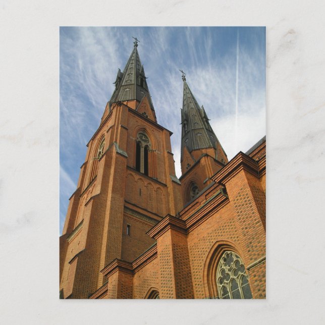 Catedral de Upsala de Suecia postal (Anverso)