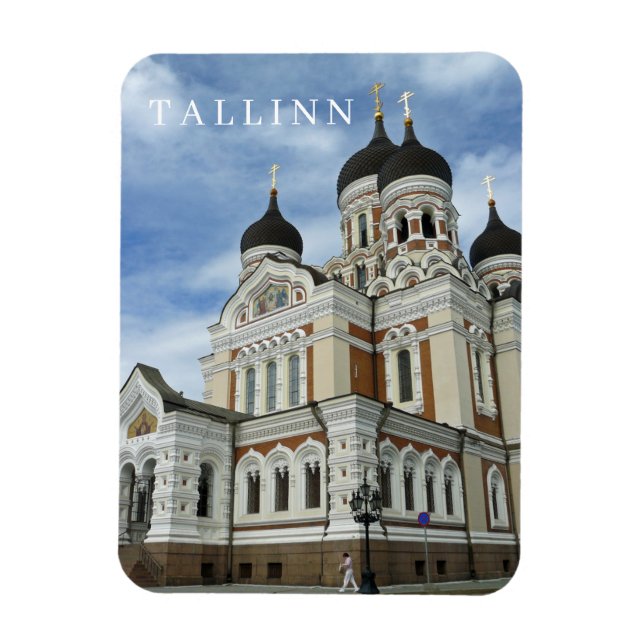 Catedral Ortodoxa de Tallín con imán de nevera (Vertical)