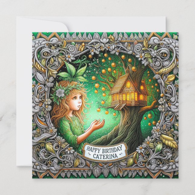 CATERINA ~ Cumpleaños feliz ~ Casa de árbol ~ (Anverso)
