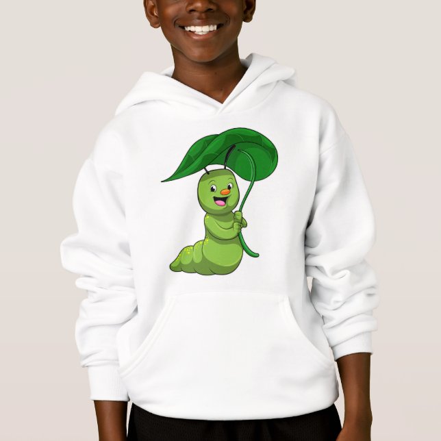 Caterpillar con hoja como parasol (Anverso)