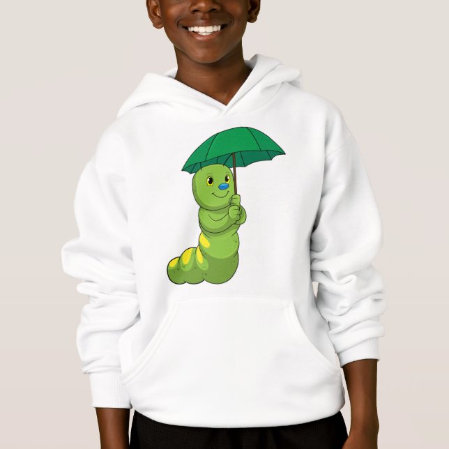 Caterpillar en la lluvia con paraguas (Anverso)