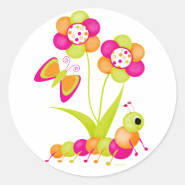 Caterpiller a un Pegatina de mariposa