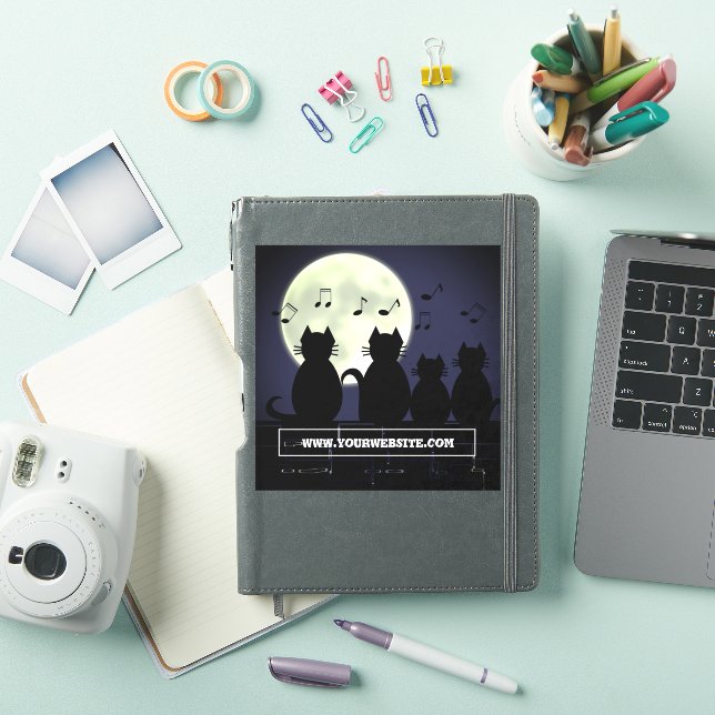 caterwauling, gatos a la luz de la luna. Pegatina (Funda para iPad)