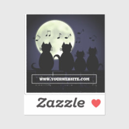 caterwauling, gatos a la luz de la luna. Pegatina