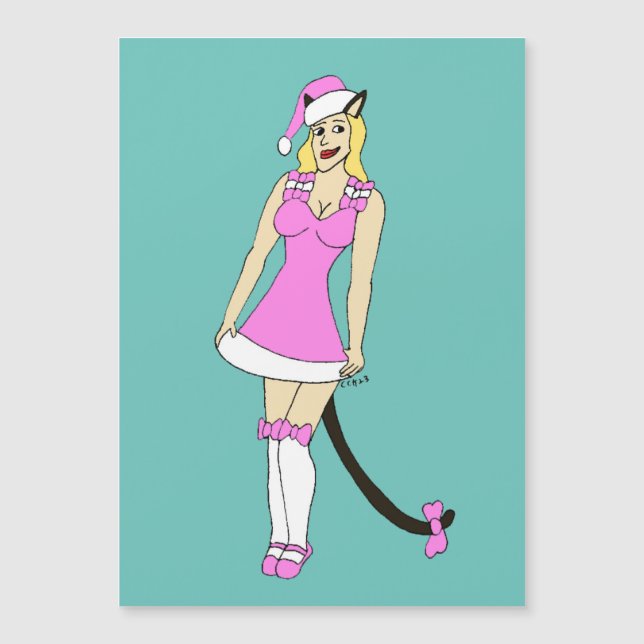 Catgirl Navidades rosados (Anverso)