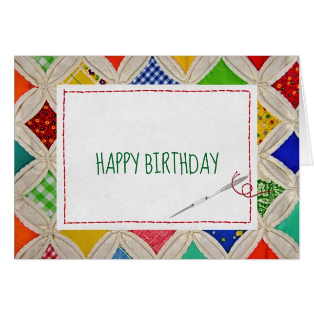 Cathedral Window Quilt Birthday (Anverso (Horizontal))
