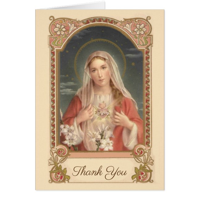 Catholic Mother Mary  Condolence Thank You (Frente)