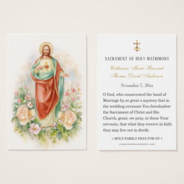 Catholic Wedding Sacred Heart of Jesus Prayer (Anverso y reverso)