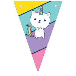 Caticorn | Banderas de Bunting | Decoración de Cum