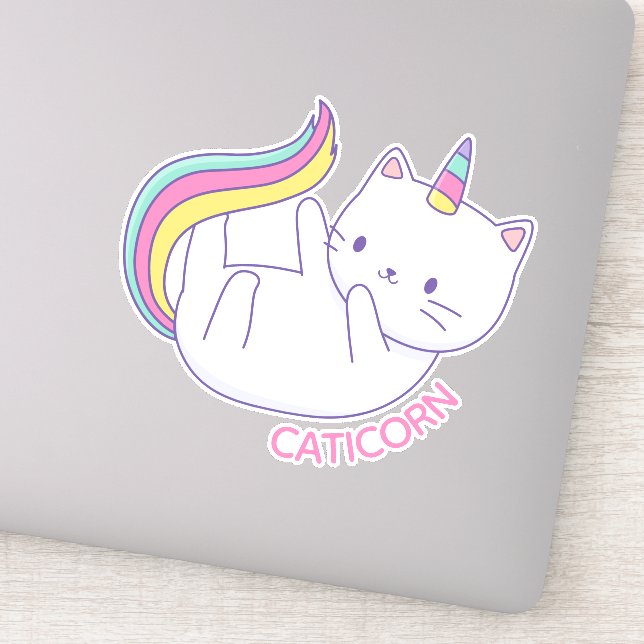 Caticorn Cute Unicorn Cat Pegatina (Detalle)