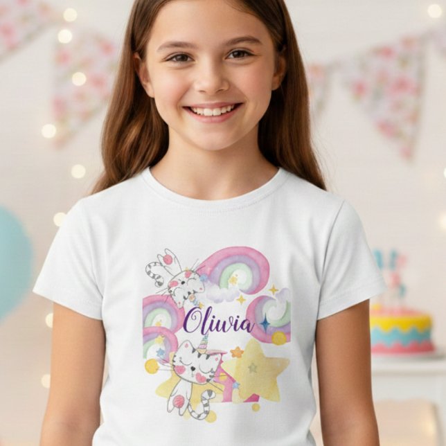 Caticorn mediocítico camiseta chica personalizada (Subido por el creador)