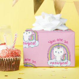 Caticorn | Papel de regalo | Rosa