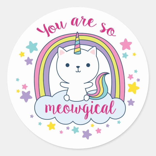 Caticorn | PEGATINA | Blanco (Anverso)