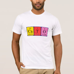 Cato de camiseta de nombre de tabla periódica
