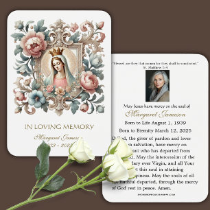 Católica María Floral Funeral Memorial Tarjeta San