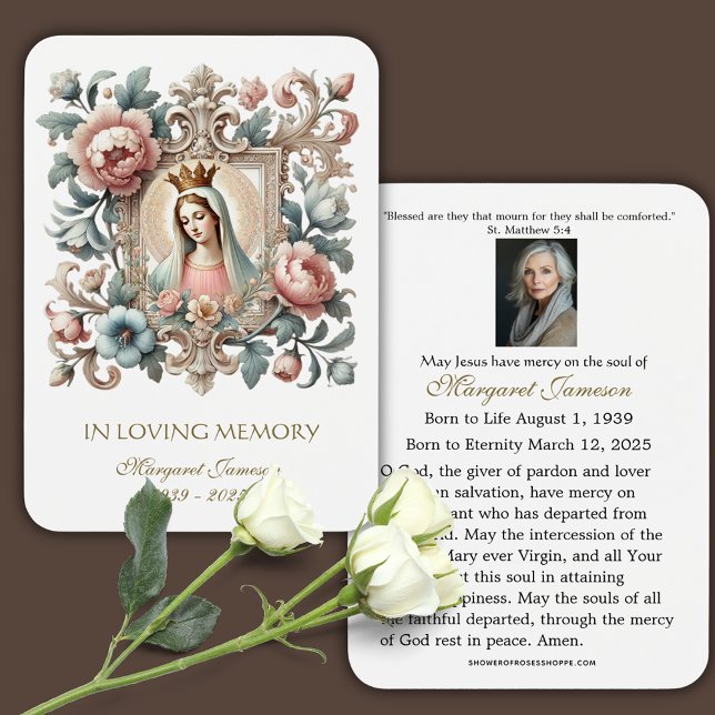 Católica María Floral Funeral Memorial Tarjeta San (Subido por el creador)