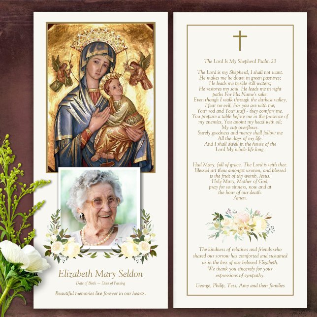 Católica Tarjeta de agradecimiento a nuestra Señor (Catholic, Religious, Celebration of Life, In Loving Memory of, Forever in our hearts, funeral cards)