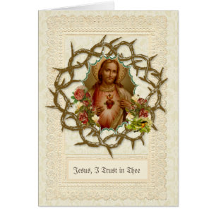 Católico Jesús Sagrado Corazón Religioso Floral