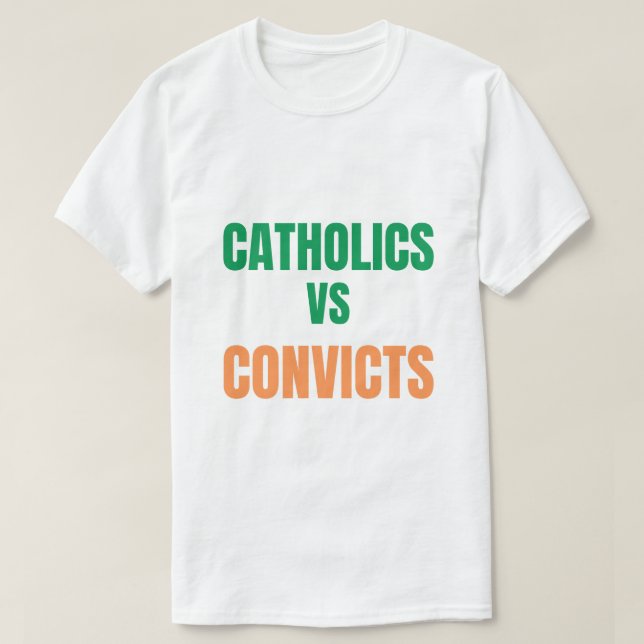 católicos contra camiseta de convictos (Diseño del anverso)
