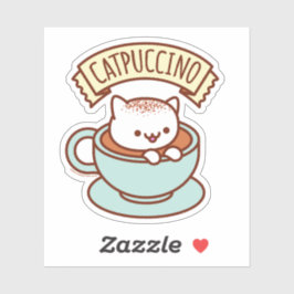 CATPUCCINO Cat Pegatina
