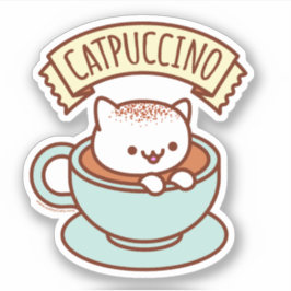 CATPUCCINO Cat Pegatina