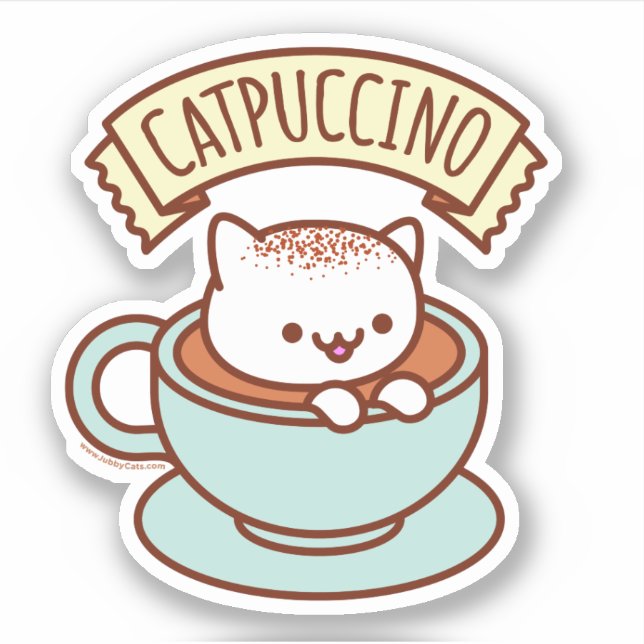 CATPUCCINO Cat Pegatina (Anverso)