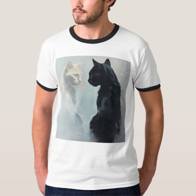 Cats blancos y negros con camiseta de Ringer Stare (Anverso)
