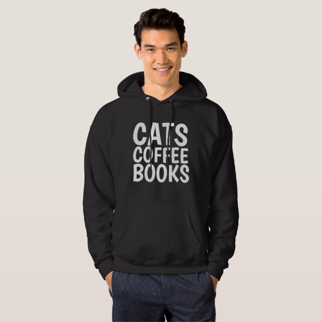 CATS COFFEE LIBROS Camisetas divertidas y capuchas (Anverso completo)