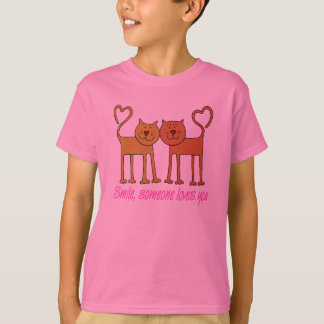 Cats de San Valentín en la camiseta de amor