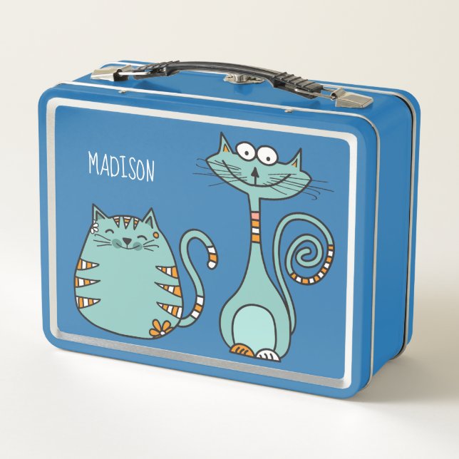 Cats felices nombres personalizados cajas de almue (Reverso)