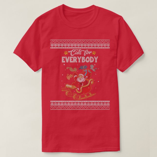 Cats For Everybody Ugly Christmas Sweater Funny Ca (Diseño del anverso)