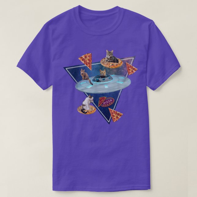Cats Graciosos Pizza En Camiseta Espacial (Diseño del anverso)
