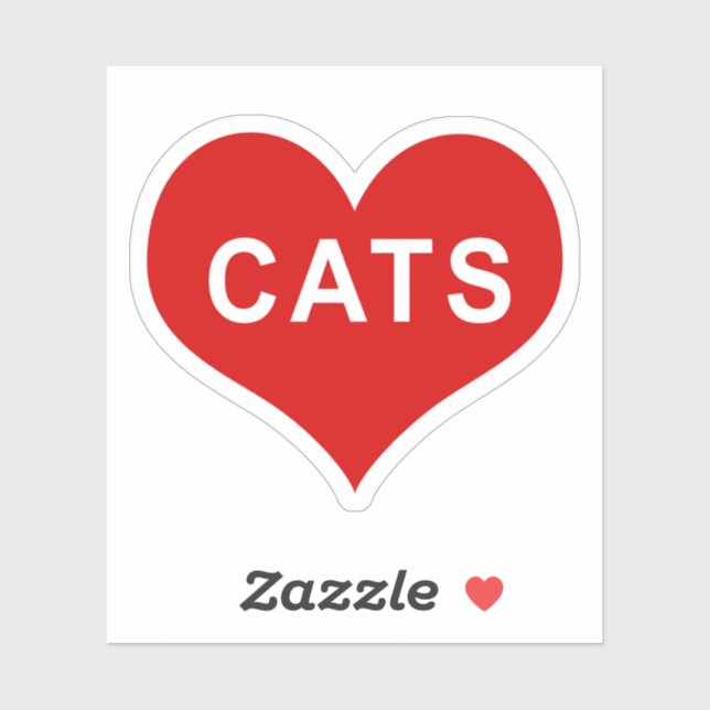 CATS Red Love Heart Vinyl Pegatina (Hoja)