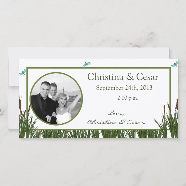 Cattail/Dragonfl, Invitación fotográfica de compro (Anverso)