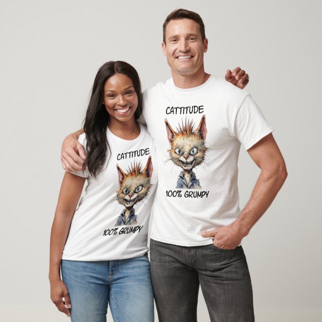 Cattitude 100% Grumpy Cats camiseta (Unisexo)