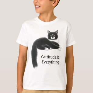 Cattitude es todo embroma la camiseta