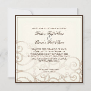 Cattleya Orchid taupe brown - Invitación a la boda