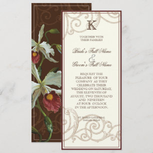 Cattleya Orchid taupe brown - Invitación a la boda